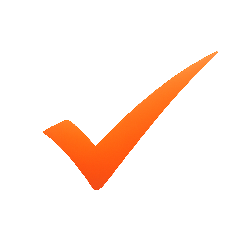 Necesito un checkmark en colo naranja como los colores de marca